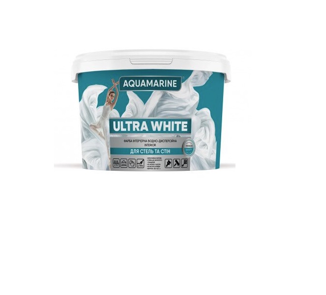 Фарба водоемульсійна AQUAMARINE, білий мат, 1,4кг